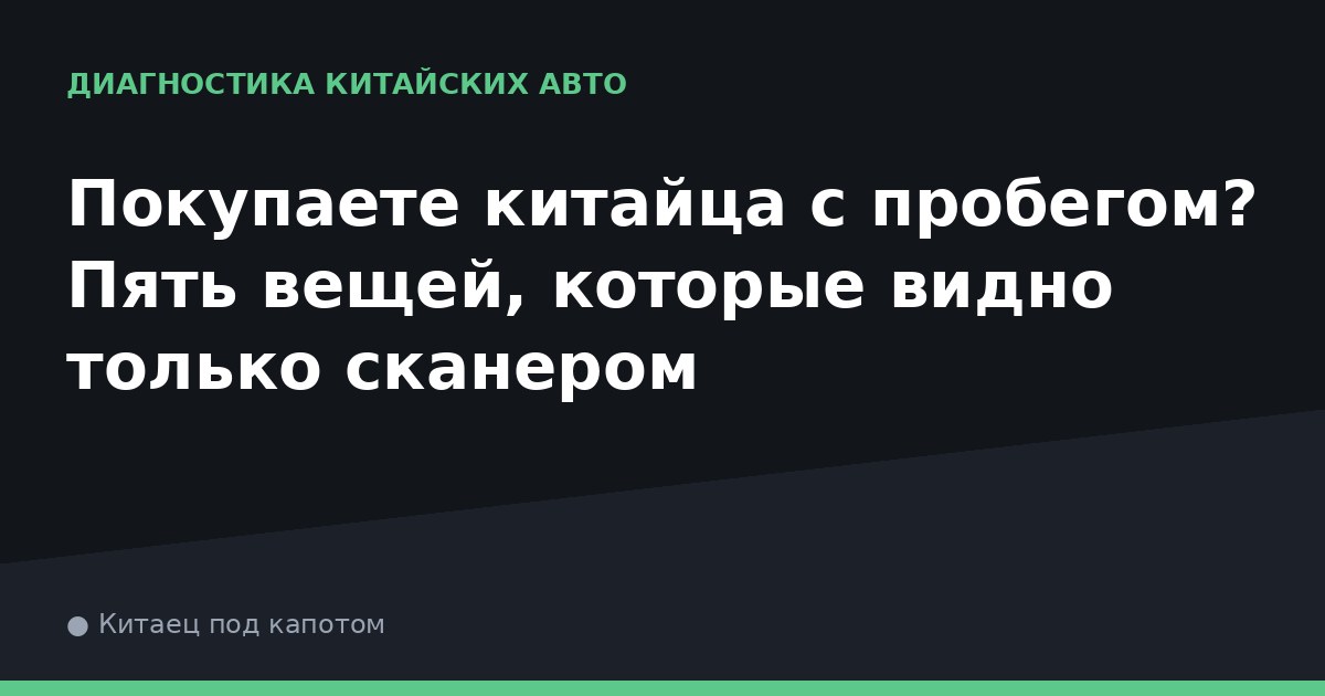 Покупаете китайца с пробегом? Пять вещей, которые видно только сканером